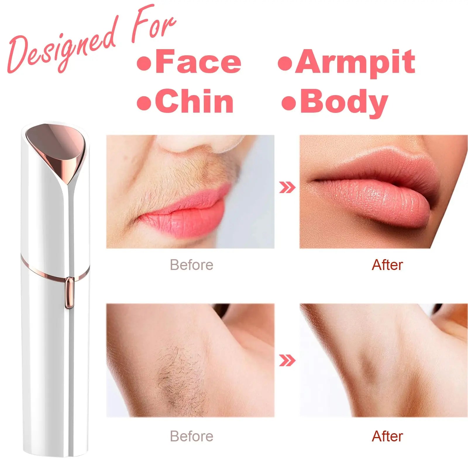 Finishing Touch Hair Remover Electric Razor for Women with LED Light