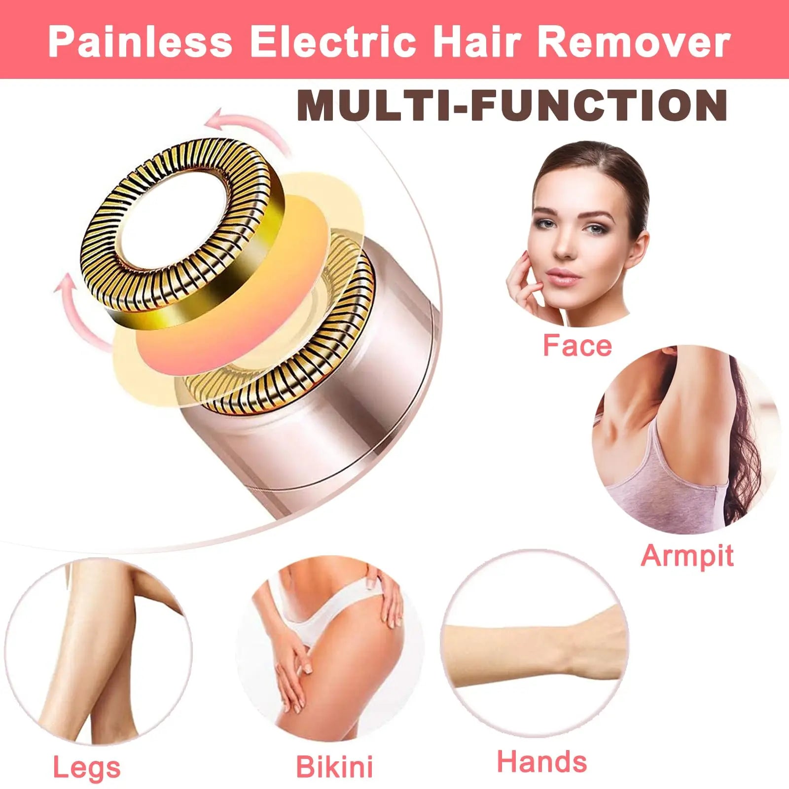 Finishing Touch Hair Remover Electric Razor for Women with LED Light